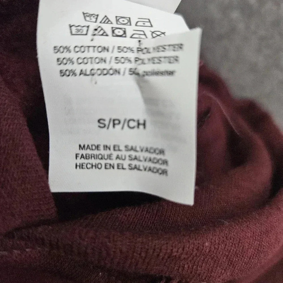 Hanes EcoSmart Burgundy Hoodie Men's Size‎ Small - Picture 4 of 4